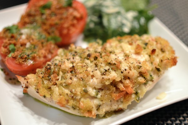 Chicken Breasts with a Parmesan Crumb Topping | That Square Plate