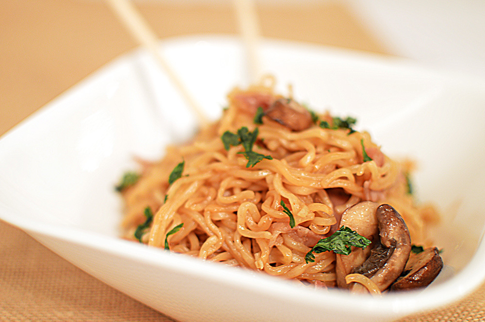 Mushroom Prosciutto Ramen | @thatsquareplate