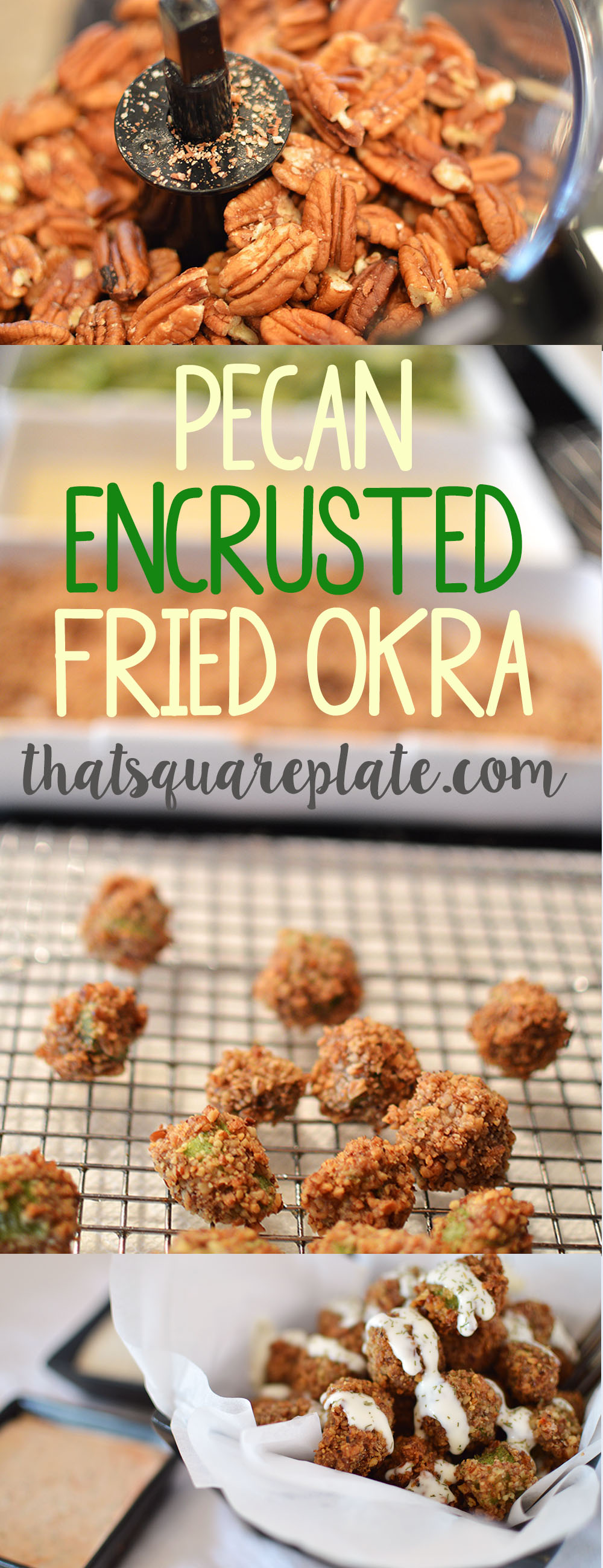 Pecan Encrusted Fried Okra | That Square Plate