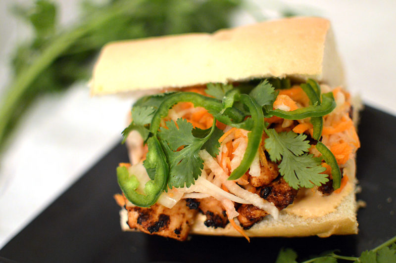 Chicken Bahn Mi from thatsquareplate.com