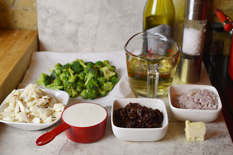 Broccoli, Sundried Tomato and Crab Pasta with a Chardonnay Cream Sauce