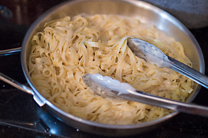 The lemon-Prosecco cream sauce was a perfect complement to the fresh, homemade fettucine. 