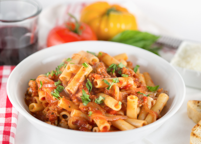 Sweet & Spicy Ziti with Sausage from Joy in Every Season