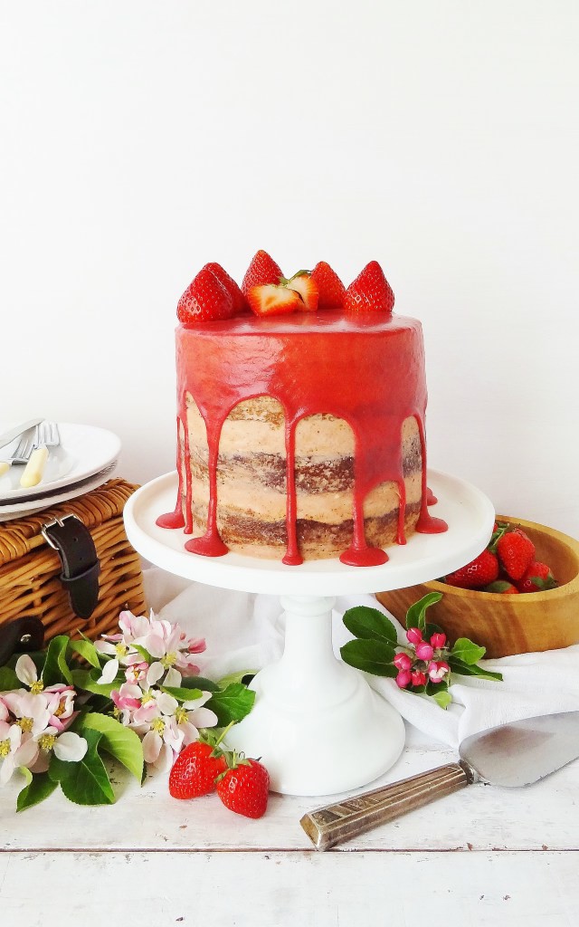 Strawberry, Elderflower & Almond Layer Cake