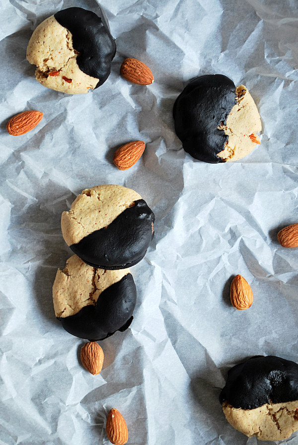 Fudge-Dipped Almond Cookies