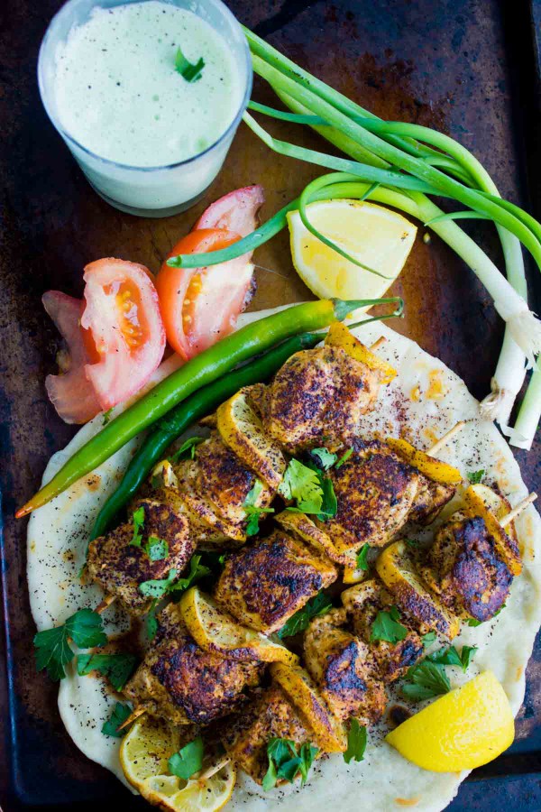 Turkish Style Chicken Skewers from Two Purple Figs