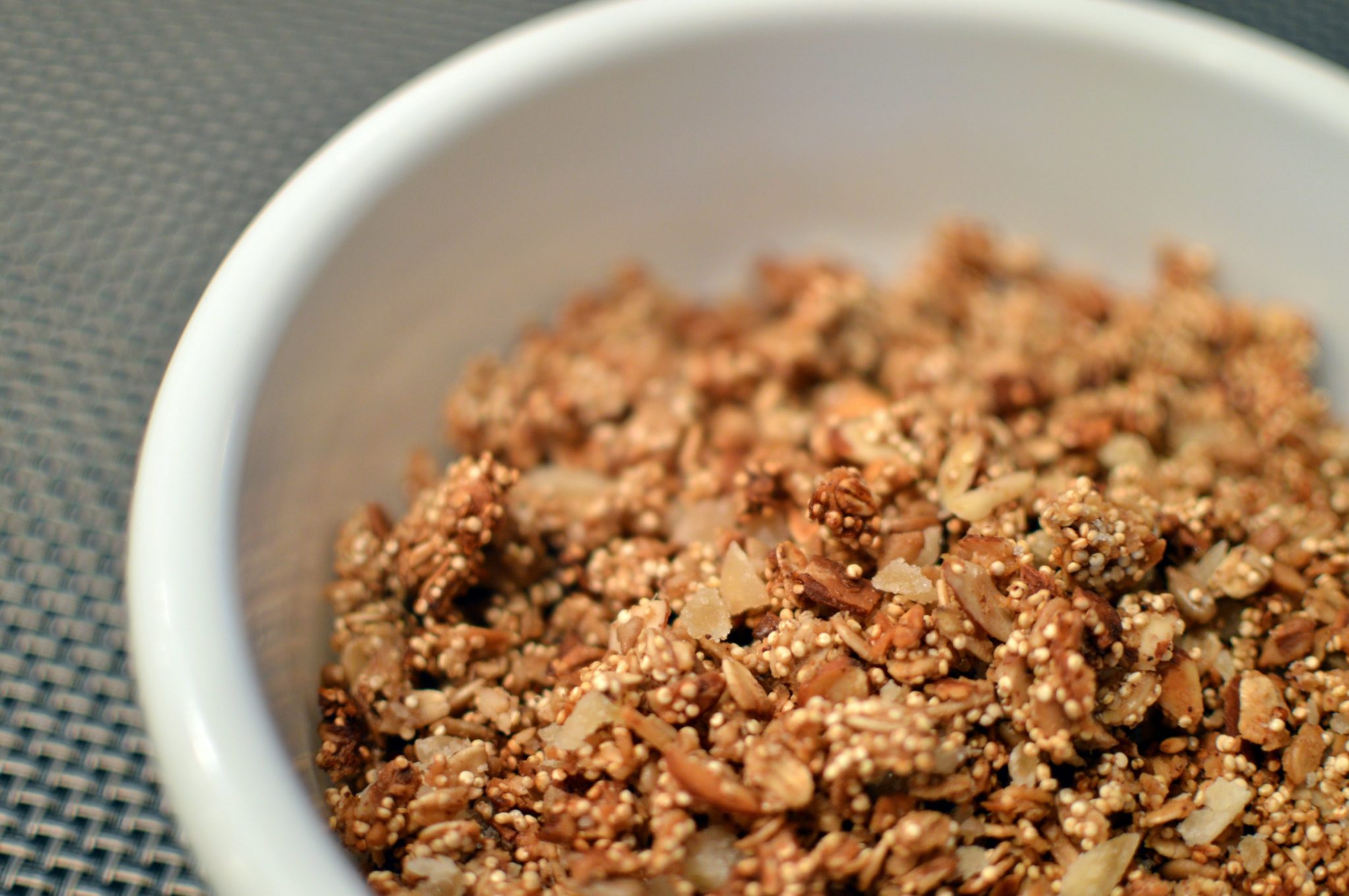 Candied Ginger, Coconut & Quinoa Granola | That Square Plate