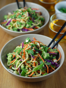 Raw Pad Thai with Spicy Almond Sauce